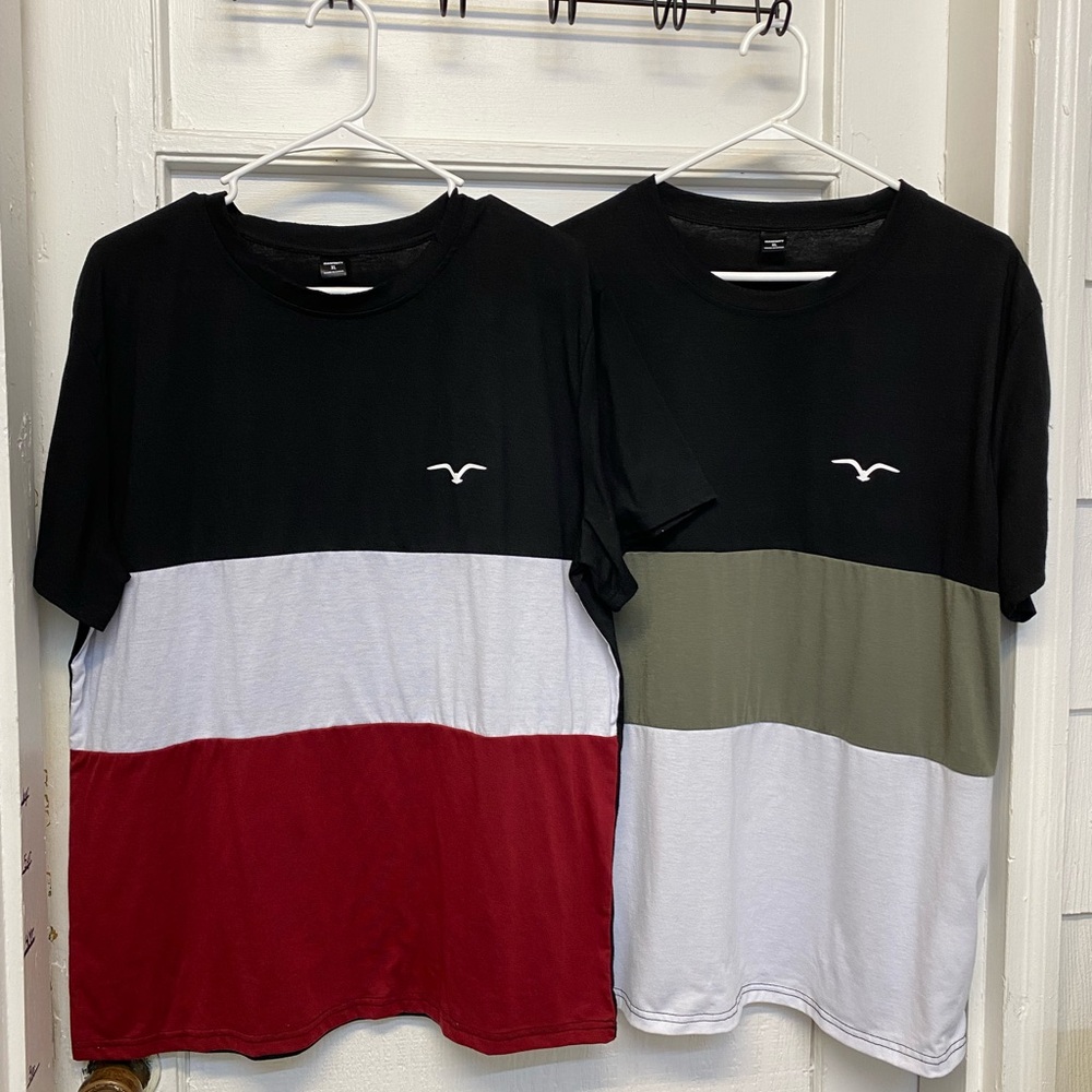 Manfinity MENS TSHIRT bundle of 2 shorts sleeves seagull symbol size Large